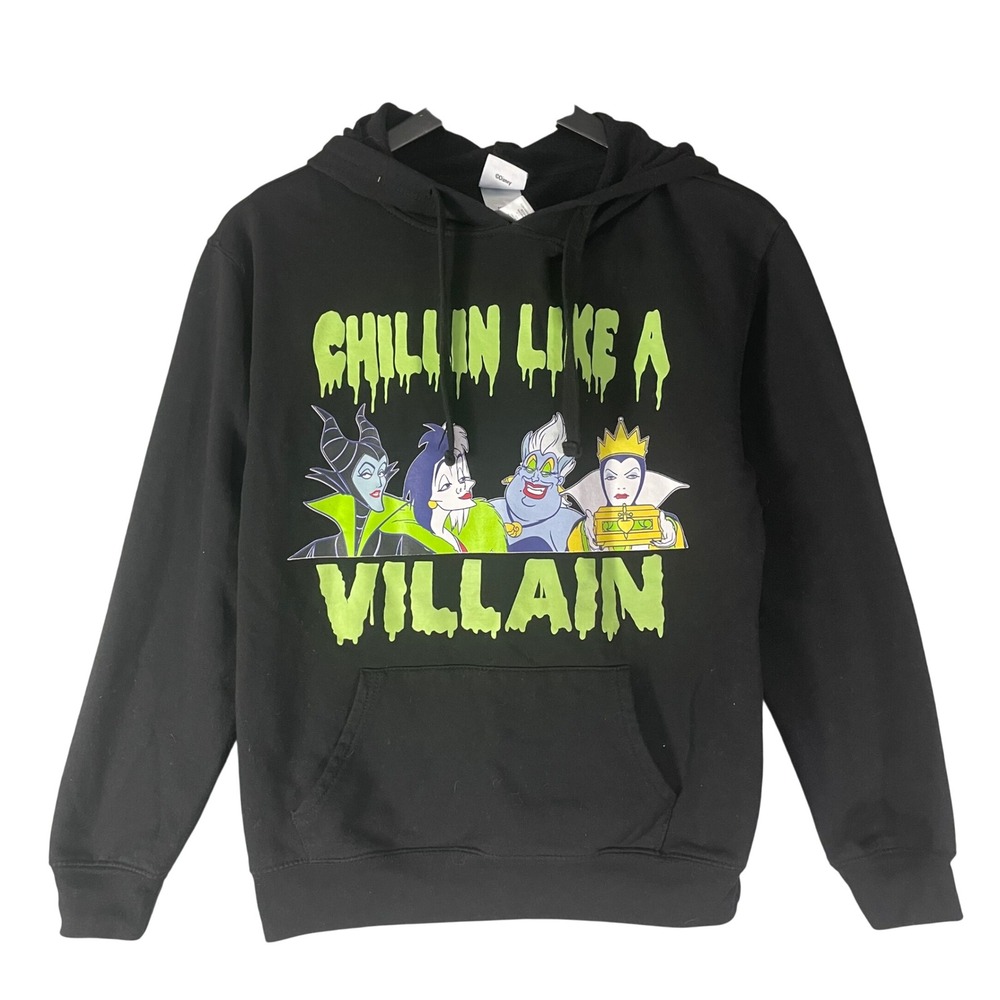 Disney Villains Hoodie Womens S Black Chillin‎ Like A Villain Maleficent Ursula